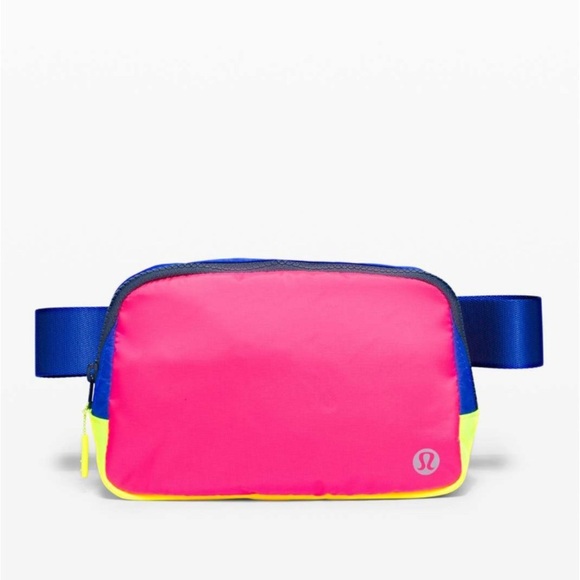 Lululemon Everywhere Belt‎ Bag *1L Pink Highlight Cerulean Blue Highlight Yellow - Picture 1 of 11